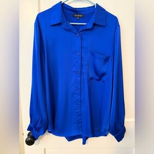 Strut and Bolt Blue Silk Blouse